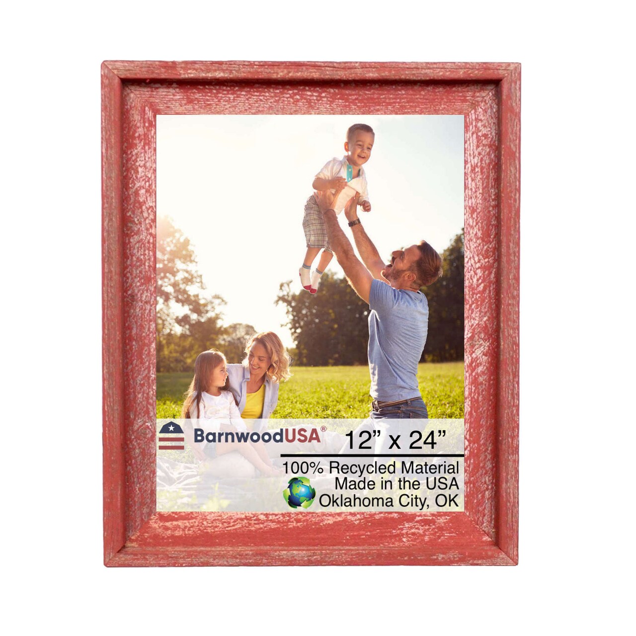 Rustic Farmhouse Signature Series 12 in. x 24 in. Reclaimed Wood Picture Frame